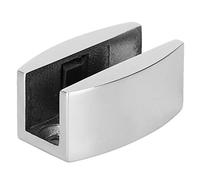 Guide de rouleau de sol de porte en acier inoxydable, butoir pivotant en forme de U, accessoire de salle de bain pour portes coulissantes en verre, épaisseur de verre réglable de (Brillante)