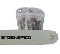 Guide de tronçonneuse Sägenspezi 40cm 3/8"P 57 maillons 1,3mm et 2 chaînes Sägenspezi à gouge carrée pour Bosch AKE 30 S AKE 35 S AKE 40 S