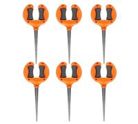 Guide de tuyau d'arrosage en fer, clou positionnement d'eau, rouleau maintien, tête pointue antidérapante, accessoires d'irrigation jardinage pour cour, bordures allées(Orange6pc)