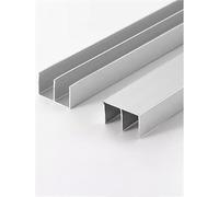 Guide de vitrine, rail guidage en aluminium à deux canaux faible bruit | Roulettes, rail de fenêtre coulissante en verre for panneaux de 5 mm d'épaisseur(95cm/37.4in)