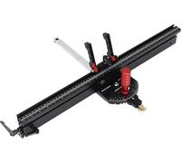 Guide d'onglet pour bois - Guide M1 Pro avec clôture d'extension - Réglage d'angle 0-60° - Guide 1200 mm - Pour scie à table & table de fraisage - Rouge/argenté