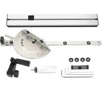 Guide d'onglet pour scie circulaire à table - Kit combiné - Rail de 450 mm - Butée Flip-Stop - Dispositif pour assemblages à queue d'aronde/boîtes - Guide angulaire de précision - Blanc