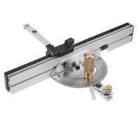 Guide d'onglet pour scie circulaire de table - Avec kit de fixation - 450 mm - Échelle angulaire - Guide de précision - Guide de rails - Argenté
