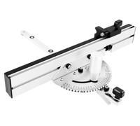Guide d'onglet pour scie circulaire de table - Gabarit pour joints à mi-bois - Aluminium usiné parnumérique (CNC) - Réglable de 0 à 60° - Guide de 45 cm - Argent