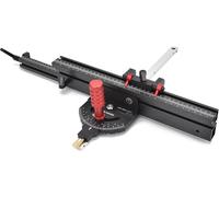 Guide d'onglet pour scie circulaire de table - Guide d'onglet avec rails en T - Butée réglable de 400 à 765 mm - Pour scies circulaires de table et tables de fraisage - Accessoire pour assemblages à m