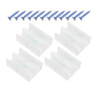 Guide Inférieur de Porte de Coulissante en Verre 4 Ensemble | Butoirs Anti-dérapants en Plastique et Métal, Centrage Stable, Installation Facile Vis, Rénovation, Hôtels