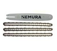 Guide pour tronçonneuse Stihl 35cm + 3 chaînes 50 entraineurs 3/8 LP .043 (1,1mm) - NEMURA