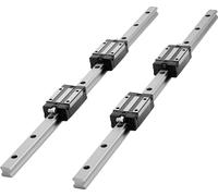 Guides linéaires SucceBuy HGR20, lot de 2 avec rails de 600 mm, vis à billes, 4 blocs coulissants, supports d'extrémité BF12/BK12, accouplement et boîtier d'écrou, adaptés aux fraiseuses et tours CNC