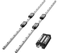 Guides linéaires VEVOR HGR20, lot de 2 rails linéaires de 1000 mm et 4 blocs coulissants, inoxydables et haute précision, rails coulissants pour bricoleurs, fraiseuses CNC, tours, fraiseuses, impriman