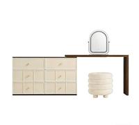 guiling-1986 Coiffeuse Commode Combo 6 Tiroirs avec Finition Haut de Gamme Couleur Sucre d'Érable CoiffeuseTable de Maquillage(Cream Color)