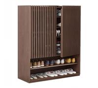 guiling-1986 Etagere Chaussure Buffet de Rangement 45 po Hauteur, Meuble à Chaussures en Bois 2 Portes avec étagères réglables, for Couloir, Salle Manger, Couleur Noyer étagère à Chaussures(80cm)