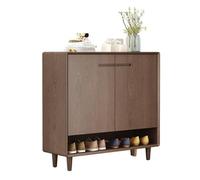 guiling-1986 Etagere Chaussure Organisateur d'armoire à Chaussures autoportant 5 Niveaux for l'entrée, Armoire de Rangement en Bois, avec 2 Portes, étagères réglables étagère à Chaussures(Bruin,80cm)