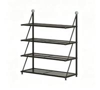 guiling-1986 Etagere Chaussure Structure Verticale de Support à Chaussures en métal avec Quatre Couches Stockage Facile déplacer étagère à Chaussures(Noir)