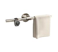 guiling-1986 Étagère de douche de salle de bain Porte-serviettes mural en acrylique avec base ronde simple, barre porte-serviettes sans perçage(Silver,50cm)