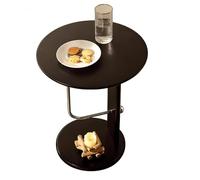 guiling-1986 Tables Basses Small Round Side Table Bedroom - Compact Coffee Martini for Spaces Living Room Table D'appoint(Noir)