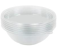 GUILLIN - FESTIPACK SL2200C SACHET DE 6 Saladier Rond 2200Cc avec Option Couvercle, Polyéthylène, Transparent, 26 x 26 x 6,2 cm, Translucide