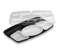 GUILLIN - SELFIPACK PRP5KNB SACHET DE 15 Kit Plateau Repas Prestige 5 Compartiments Fond et Couvercle, Polystyrène, Multicolore, 42 x 25,4 x 7,5 cm