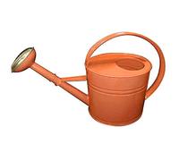 Guillouard Arrosoir 4L - Acier galvanisé Peint Corail - Pomme métal démontable avec Grille Laiton - Grande Anse Ergonomique - Robuste, décoratif et Durable - pour arrosage Jardin et Plantes - 020343