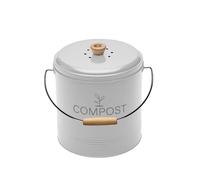 Guillouard – Seau à compost rond 4,5 L – Seau plastique 3 L, filtre à charbon, 18x22x22 cm, blanc