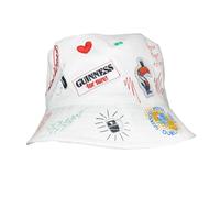 Guinness Chapeau cloche soleil blanc avec motifs gribouillis, blanc, Taille unique