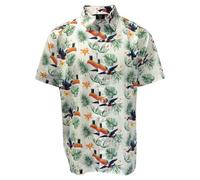 Guinness Chemise hawaïenne à manches mi-longues Toucan Blanc, blanc, XXL