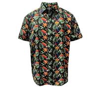 Guinness Chemise hawaïenne à manches mi-longues Toucan Noir, Noir , L