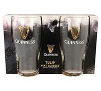 Guinness Lot de 2 verres à bière officiels en forme de tulipe - Verres à bière irlandais classiques - Style pub
