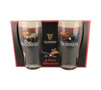 Guinness Lot de 2 verres à bière officiels - Toucan de football et toucan volant - Lot de 2 verres à bière irlandaise