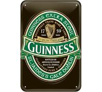 Guinness Metal Sign with Iconic Ireland Label (20Cm X 30Cm)