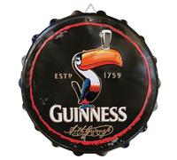 Guinness Plaque en métal pour bouchon de bouteille - Toucan (28 cm x 28 cm)