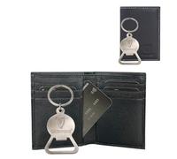 Guinness Portefeuille officiel à deux volets en cuir pour homme - Blocage RFID, 6 emplacements pour cartes, compartiment pour billets et 2 poches cachées - Portefeuille pour cartes de crédit en cuir