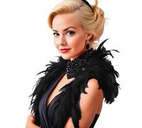 Guirca Fiestas GUI16342 Boa avec plumes noires, 1,80 m (40 g)