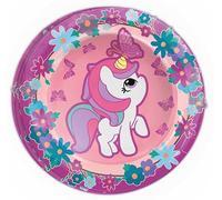 Guirca Lot de 8 Assiettes en Carton Motif Licorne Multicolore 23 cm