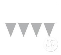 guirlande 15 fanions uni métallisée argent 10m argent G