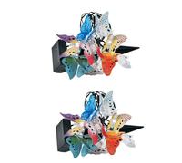 Guirlande 2x lumineuse solaire à LED pour l'extérieur, papillons multicolores, décoration, 10 pièces, L 445 cm