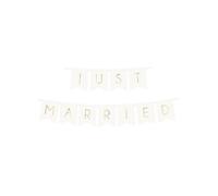 Guirlande - 30 - Just Married - Blanche et dorée - 15 x 155 cm