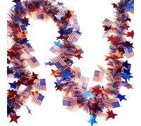 Guirlande 4 Juillet | Décorations Patriotiques du 4 Juillet - Guirlande Drapeau National 10 m avec Lumières - Décoration Intérieure Extérieure Fête