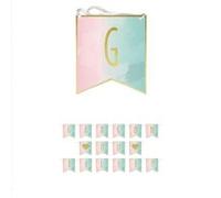 guirlande à fanions papier gender reveal 5m - sud trading cd7379 Rose G