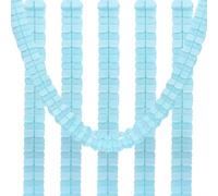 Guirlande à quatre feuilles, 3 mètres de long, lot de 6, en papier de soie, bleu clair, réutilisable
