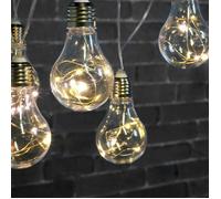 Guirlande Ampoules Micro-led 5m - Guirlande 10 Ampoules Blanc Chaud - Guirlande Lumineuse avec Prise pour Décoration Intérieure