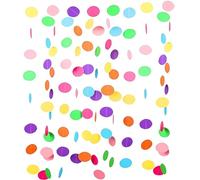Guirlande Anniversaire Papier Rond Circles Multicolore Deco a Pois, Guirlandes Joyeux Anniversaire Arc-en-Ciel, Décoration Anniversaire Enfants 20 Mètres au Total