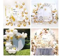 Guirlande Arche de Ballon - Gruilande - Blanc et Or - 100 Pièces - Décoration Fête - Mariage Anniversaire