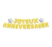 guirlande ballons lettres anniversaire 6m or - sud trading cd3274 Jaune G