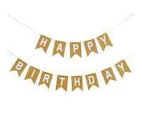 Guirlande Bannière Joyeux Anniversaire Or Champagne, Décorations Murales et de Porte pour Fêtes, Hommes, Femmes et Filles