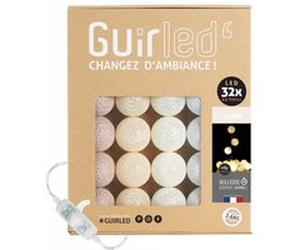 Guirlande boule lumineuse LED USB 32 boules 3,2m - Coton Beige