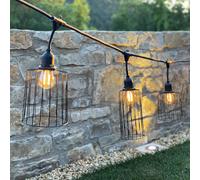 Guirlande lumineuse extérieur avec abat-jour en métal 10 ampoules à filament douille E27 LED blanc chaud NEMA LIGHT 6m