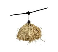 Guirlande lumineuse extérieure raccordable 6m avec 7 ampoules LED filament E27 blanc chaud FRUFRU LIGHT Abat-jour en jute bohème