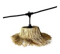 Guirlande lumineuse extérieure raccordable 6m avec 7 ampoules LED filament E27 blanc chaud TAHITI LIGHT Abat-jour en paille bohème