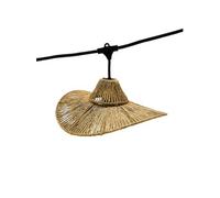 Guirlande lumineuse raccordable d'extérieur avec abat-jour en corde naturelle style bohème 7 ampoules à filament douille E27 LED blanc chaud WAVY LIGHT 6m