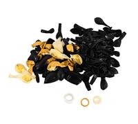 Guirlande d’arche de ballons en latex noir et or, ballons de fête à finition mate pour décoration de mariage et d’anniversaire, arche de ballons à monter soi-même avec corde et